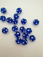 Round Bead with Stars 14mm Cobalt Matte & White Stars