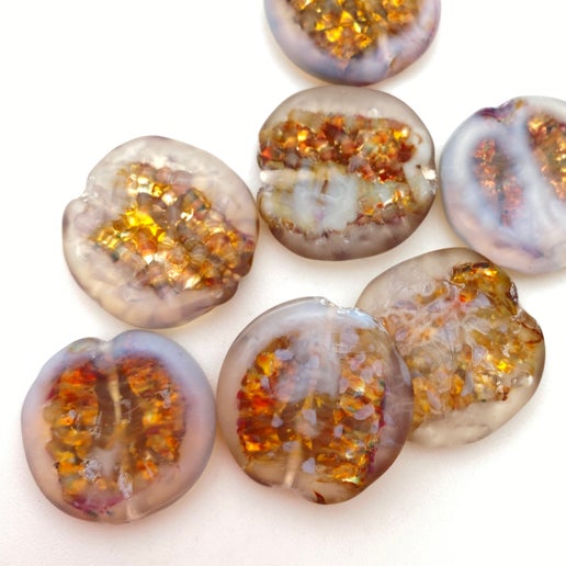 Baroque Flat 22mm Fire Opal - YAYIN