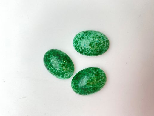 Cab Vintage Glass 25x18mm Jade - CAB-0115-D