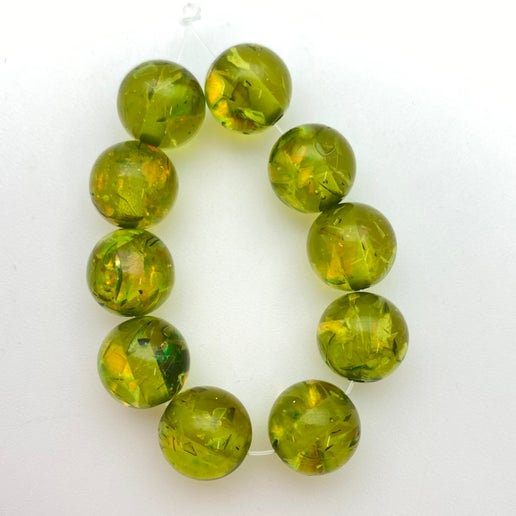 Glitter Round 12mm Olive Confetti