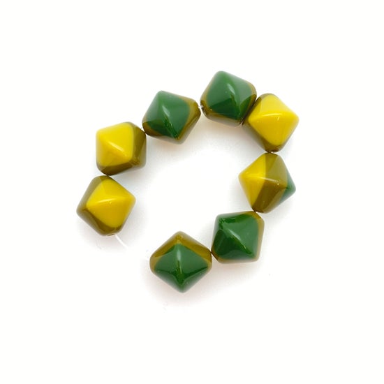 Layered Bi-cone 14mm Olive IT-FY-0022-D