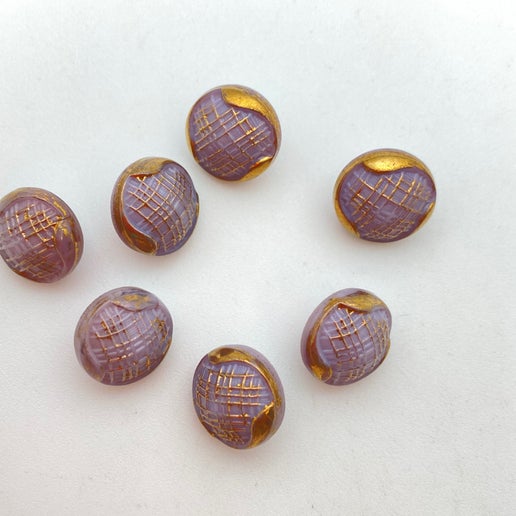 Button 10mm Lavender/gold - BUTTON-0417-B