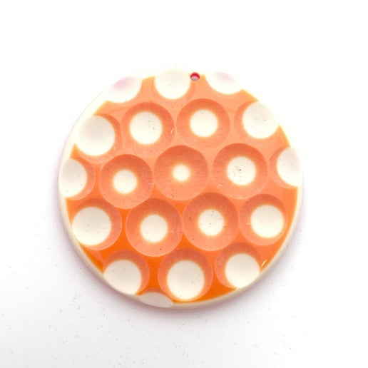 Carved Pendant 50mm Orange Sherbet
