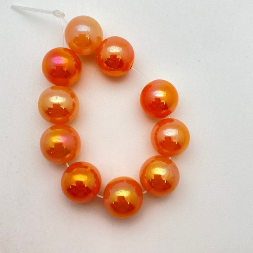 Round 12mm Tangerine Luster