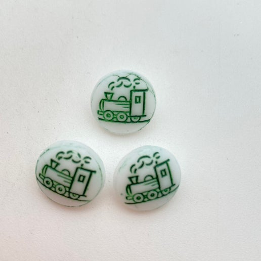 Button 12mm Green Train - BUTTON-0309-D
