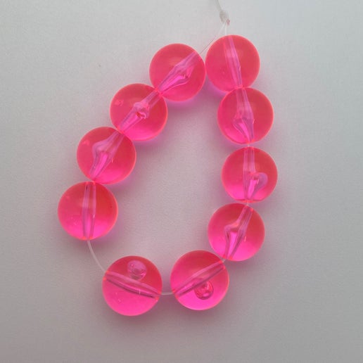 Round 12mm Pink Neon