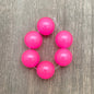 Round 20mm Pink Neon Opaline