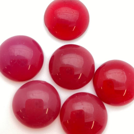 Cab Vintage Glass 18mm Pink Opal - CAB-0034-B