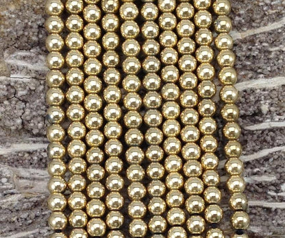 Gold Plated Hematite Round