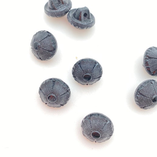 Button 10mm Jet Matte - BUTTON-0148-C