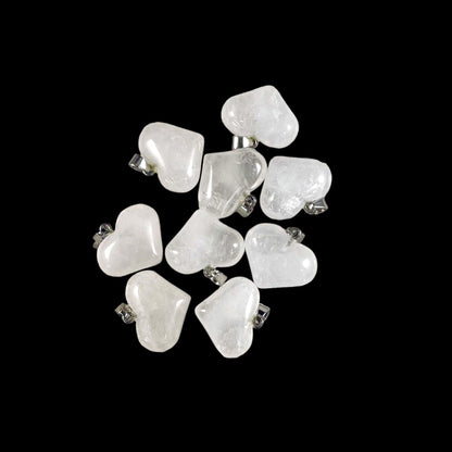 Crystal Quartz 25x20mm Heart Pendant