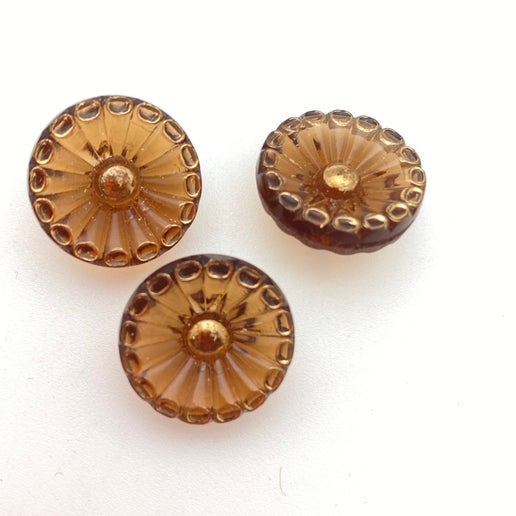 Button 16mm Topaz/gold - BUTTON-0132-E