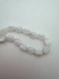 Vintage Glass Pinched Oval 10mm Clear & White