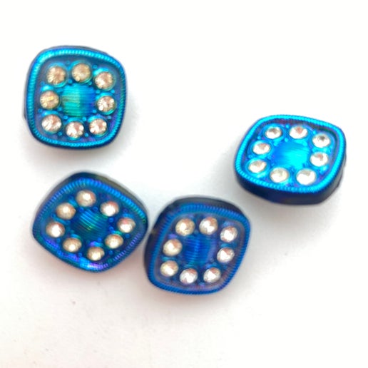 Button 14mm Iris/rhinestone - BUTTON-0493-D