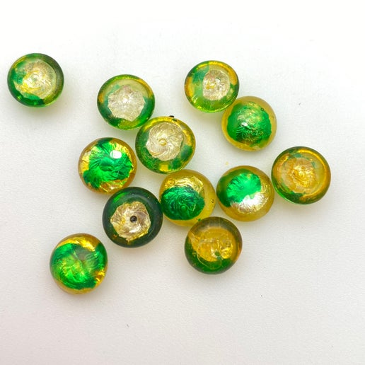 Cab Vintage Glass 8mm Yellow/green - CAB-0124-E