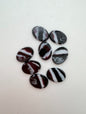 Cab Vintage Glass 18x14mm Jet & White