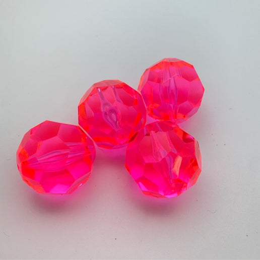 Faceted 32mm Neon Pink
