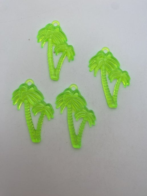 Palm Tree Charm 42x28mm Neon Green