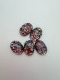Cab Vintage Glass 18x14mm Amethyst with Foil