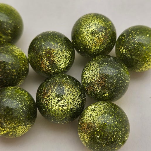 Glitter Round 20mm Kiwi