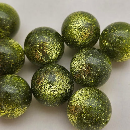 Glitter Round 20mm Kiwi