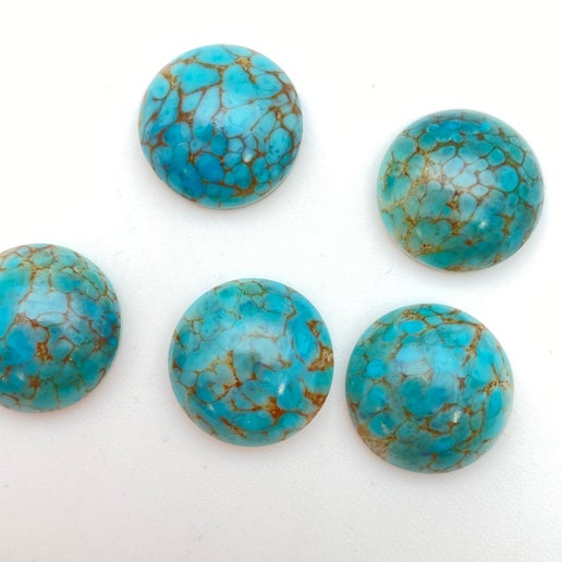 Cab Vintage Glass 18mm Turquoise - CAB-0207-D