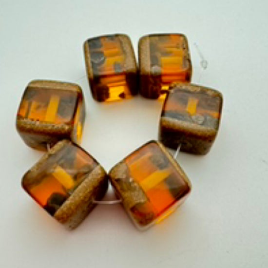 Layered Cube 16mm Amber