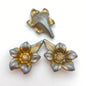 Flower Pendant 42mm Gray with Gold - FL-0058-C