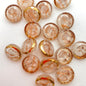 Button 10mm Clear/coral/gold - BUTTON-0432-B