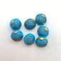 Button 10mm Aqua/gold - BUTTON-0464-D