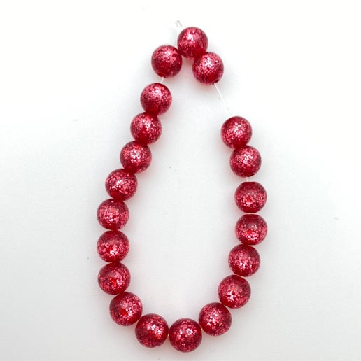 Glitter Round 8mm Raspberry - IT-GR-0029-B