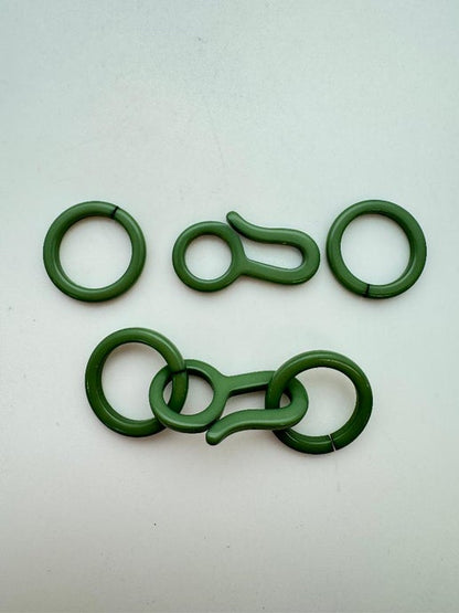 Hook Clasp w/rings 32mm/21mm Army
