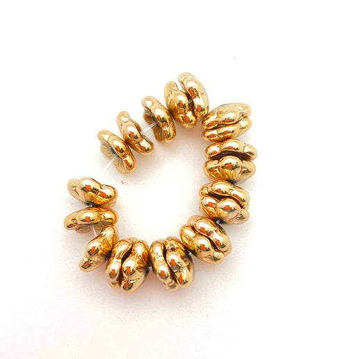 Vintage Glass Flowers Cap 8mm Gold