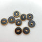 Button 13mm Jet/gold - BUTTON-0034-C