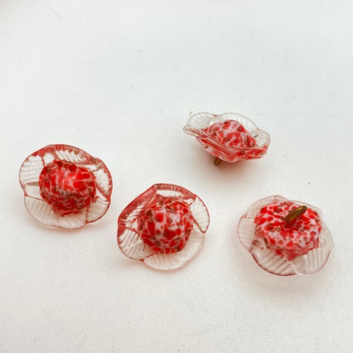 Button 18mm Lampwork Coral - BUTTON-0381-A