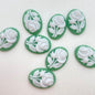 Cab Lucite Oval 18x13mm Green/white
