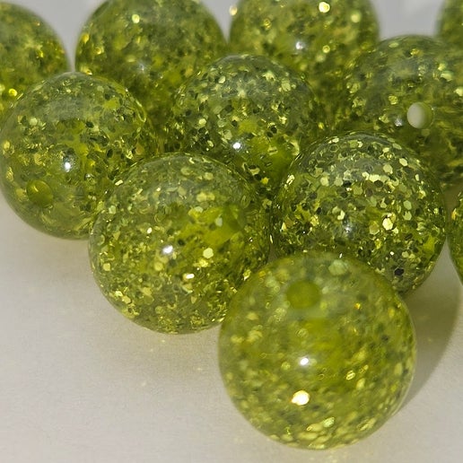 Glitter Round 10mm Kiwi
