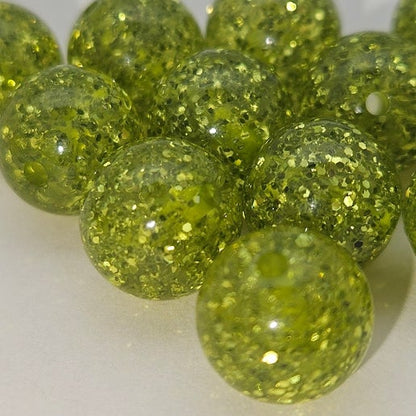 Glitter Round 10mm Kiwi