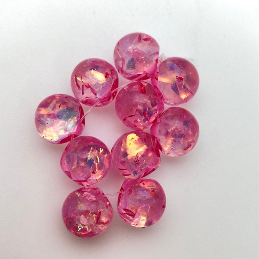 Glitter Bauble 12mm Pink Confetti