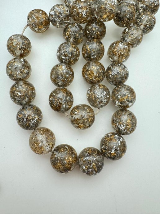 Glitter Round 18mm Gold Dust