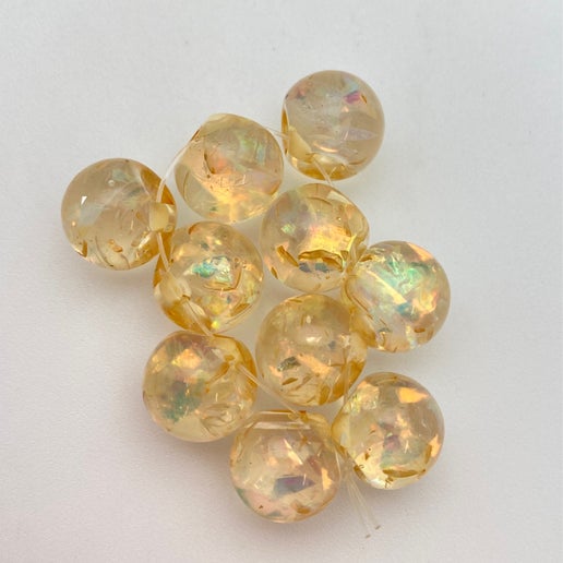 Glitter Bauble 12mm Opal Confetti