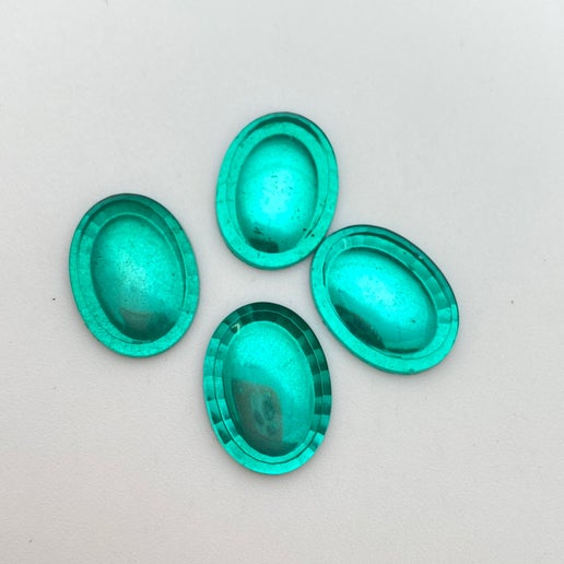 Cab Vintage Glass 20x15mm Emerald - CAB-0054-D
