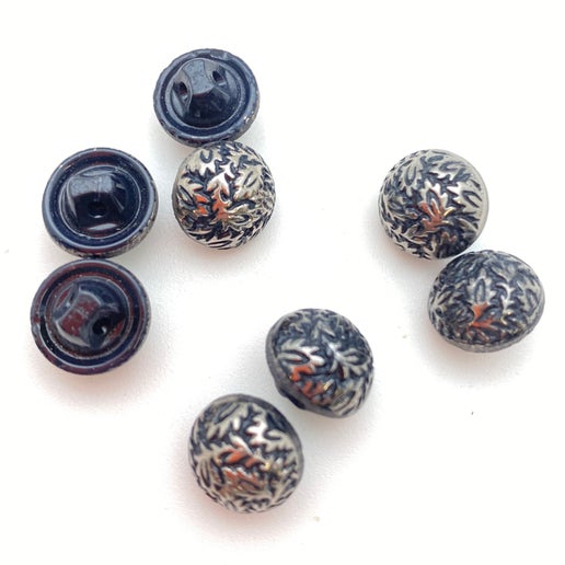 Button 10mm Jet/silver - BUTTON-0156-C