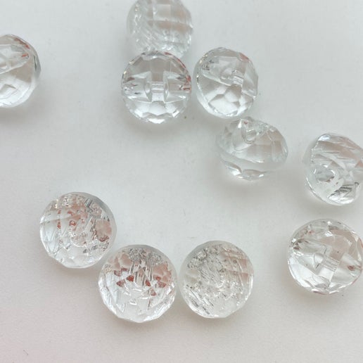 Button Faceted 12mm Clear - BUTTON-0063-C