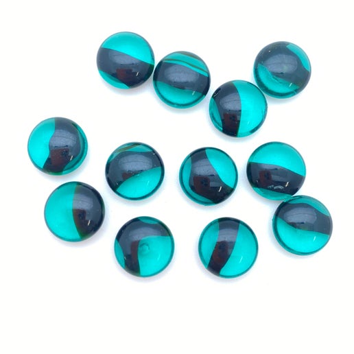 Cab Vintage Glass Two-tone Teal - CAB-0313-D