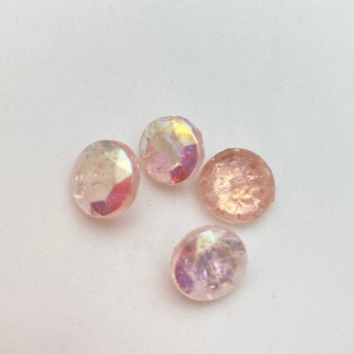 Button Faceted Pink AB - BUTTON-0125-B