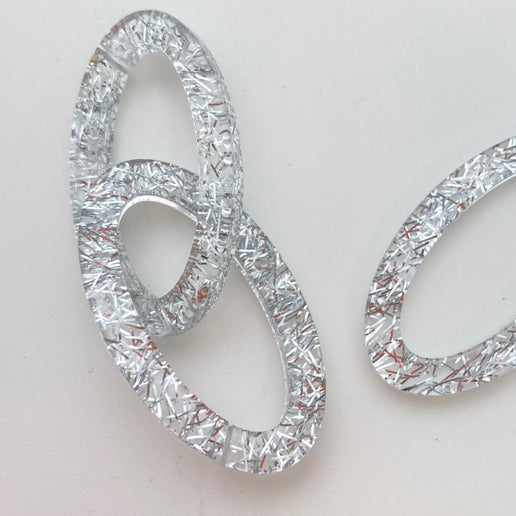 Chain Link Glitter Silver