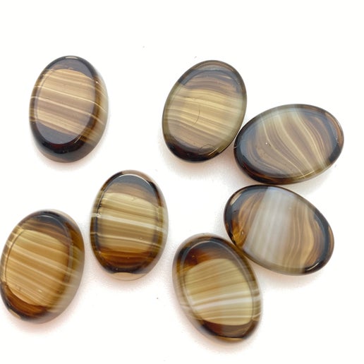 Cab Vintage Glass 18x14mm Topaz - CAB-0099-E