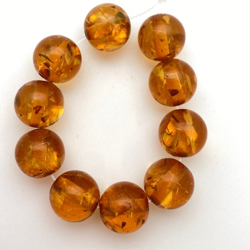 Glitter Round 12mm Amber Confetti - IT-GR-0077-E