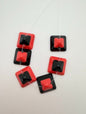 Layered Pyramid 16mm Red & Black